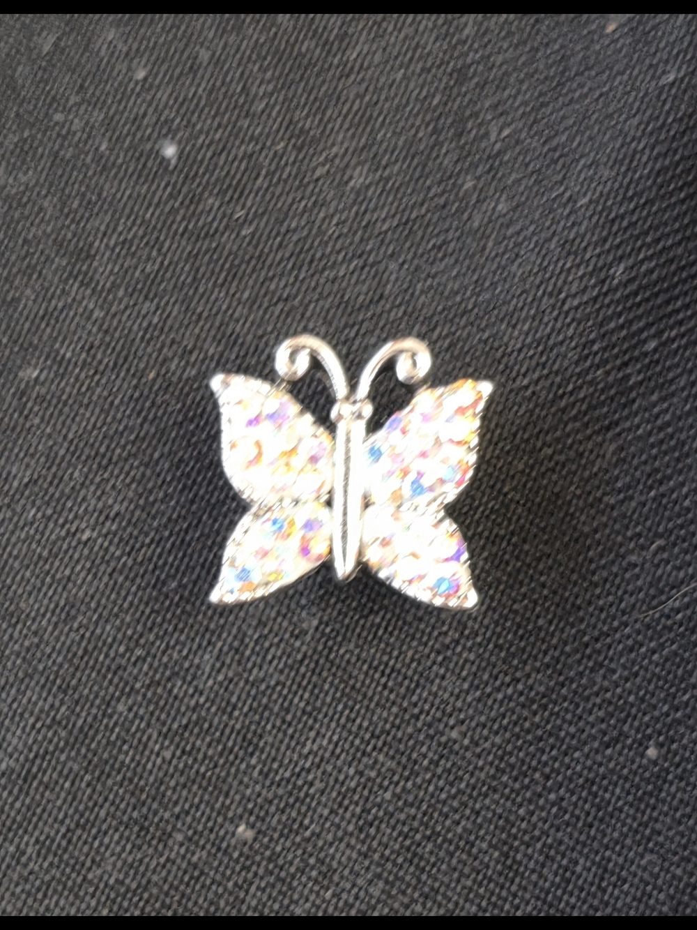 Magnolia &Vine Silver Butterfly Crystal 18mm Snap